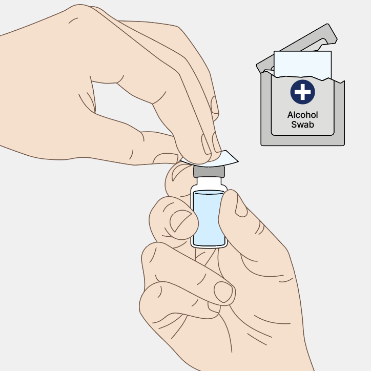 Swab the vial stopper