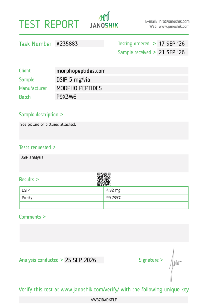 Certificate of Analysis: DSIP