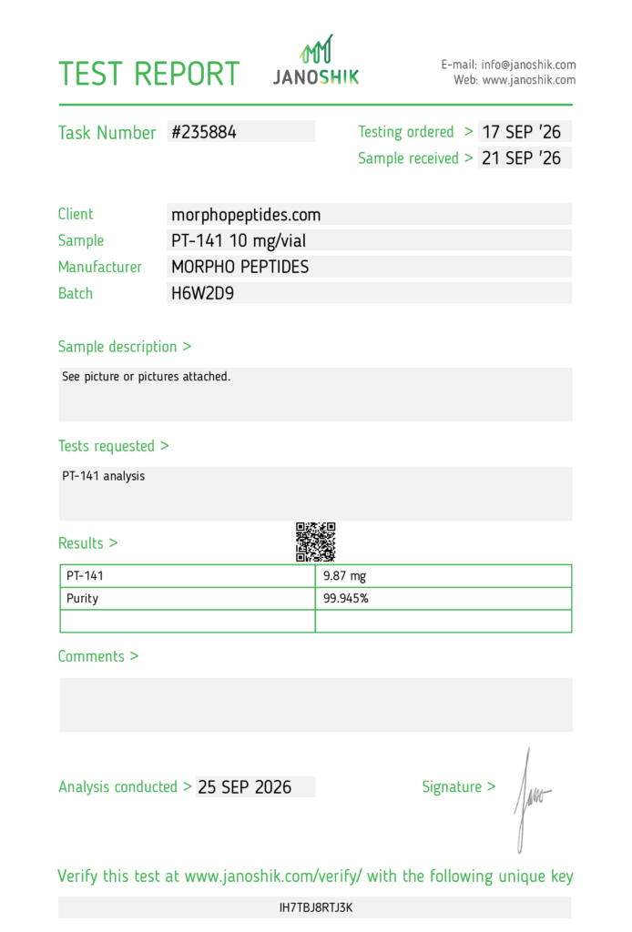 Certificate of Analysis: PT-141