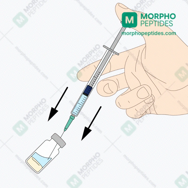 Inject water into vial